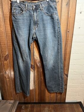 Levi's 555 Relaxed Fit Men's Jeans - Faded Blue Denim